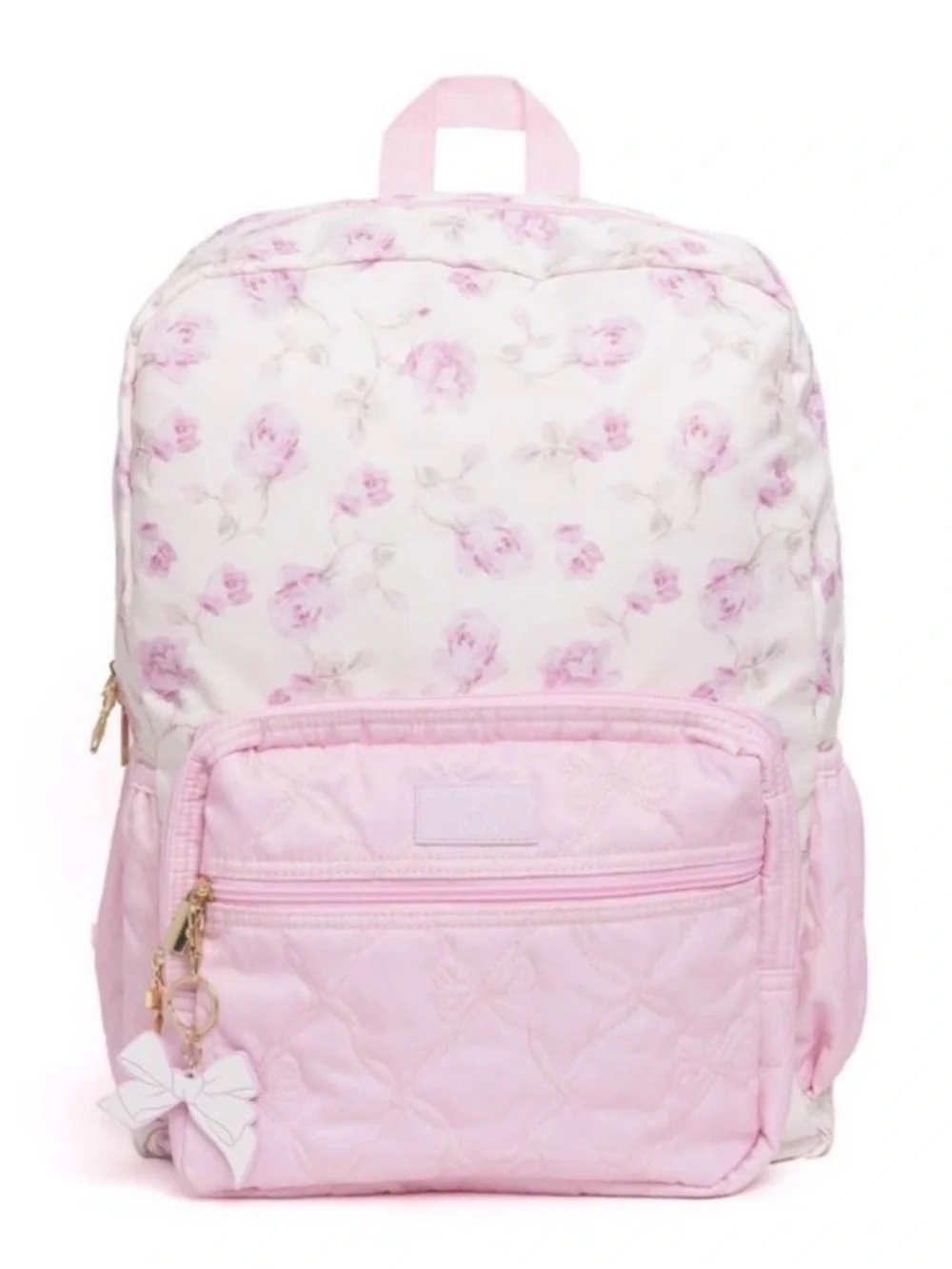 Pink Floral Kids Backpack - Soft Pink Floral Pattern